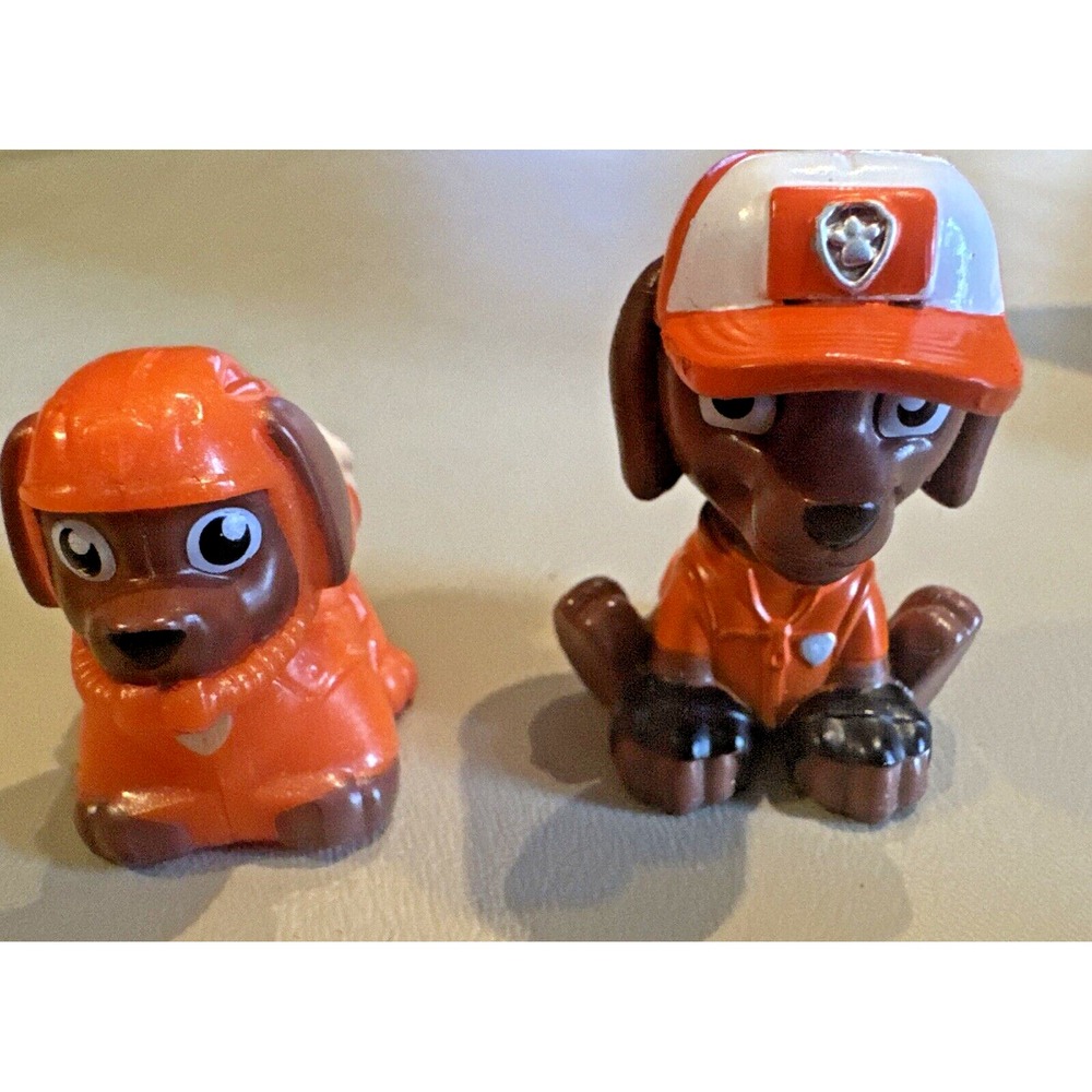 PAW PATROL FIGURE Lot of 2 Dogs Zuma orange one with roller